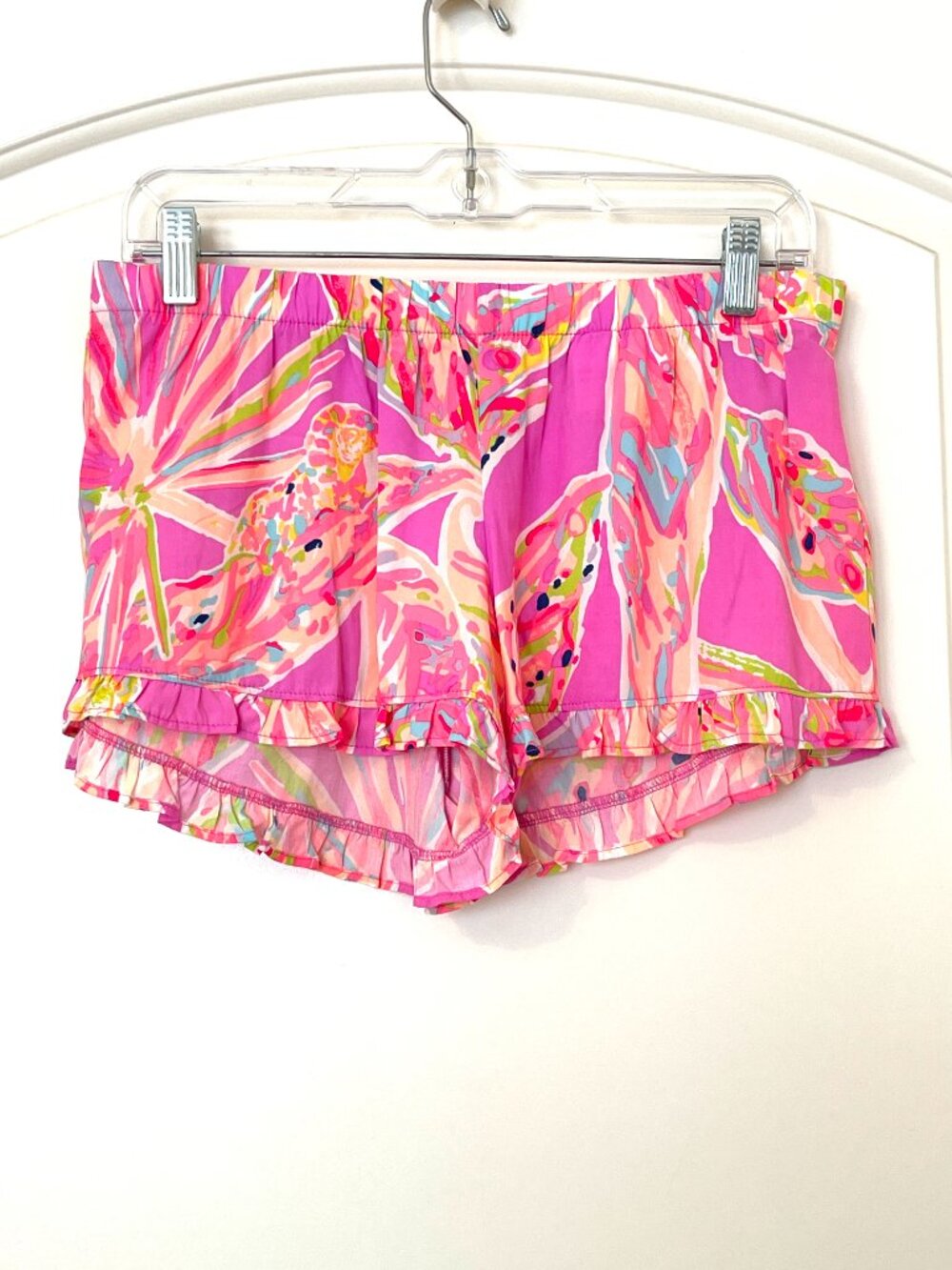 Lilly Pulitzer Kya Shorts Amethyst Sunseekers Ruffle Trim Small